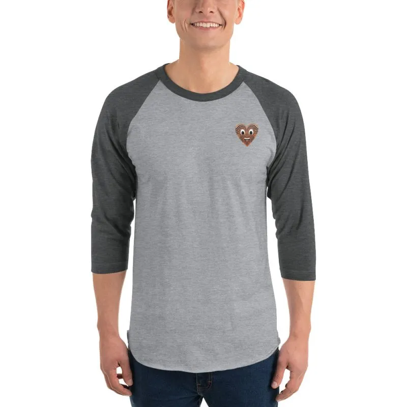 S&B Heart Maori 3/4 Raglan Sleeve Sweatshirt | 3/4 Sleeves T shirt for Men's | Men's Sweatshirt