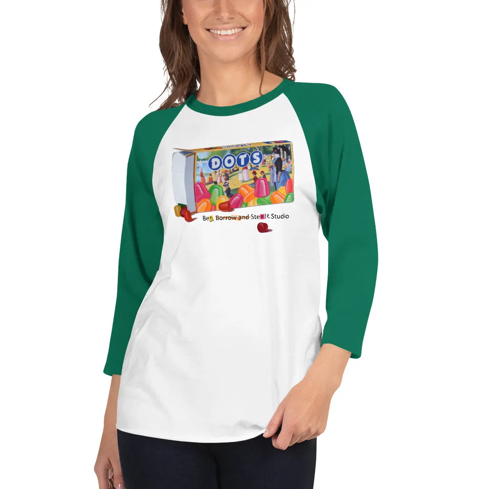Seurat Dots 3/4 Sleeve Raglan T-shirt
