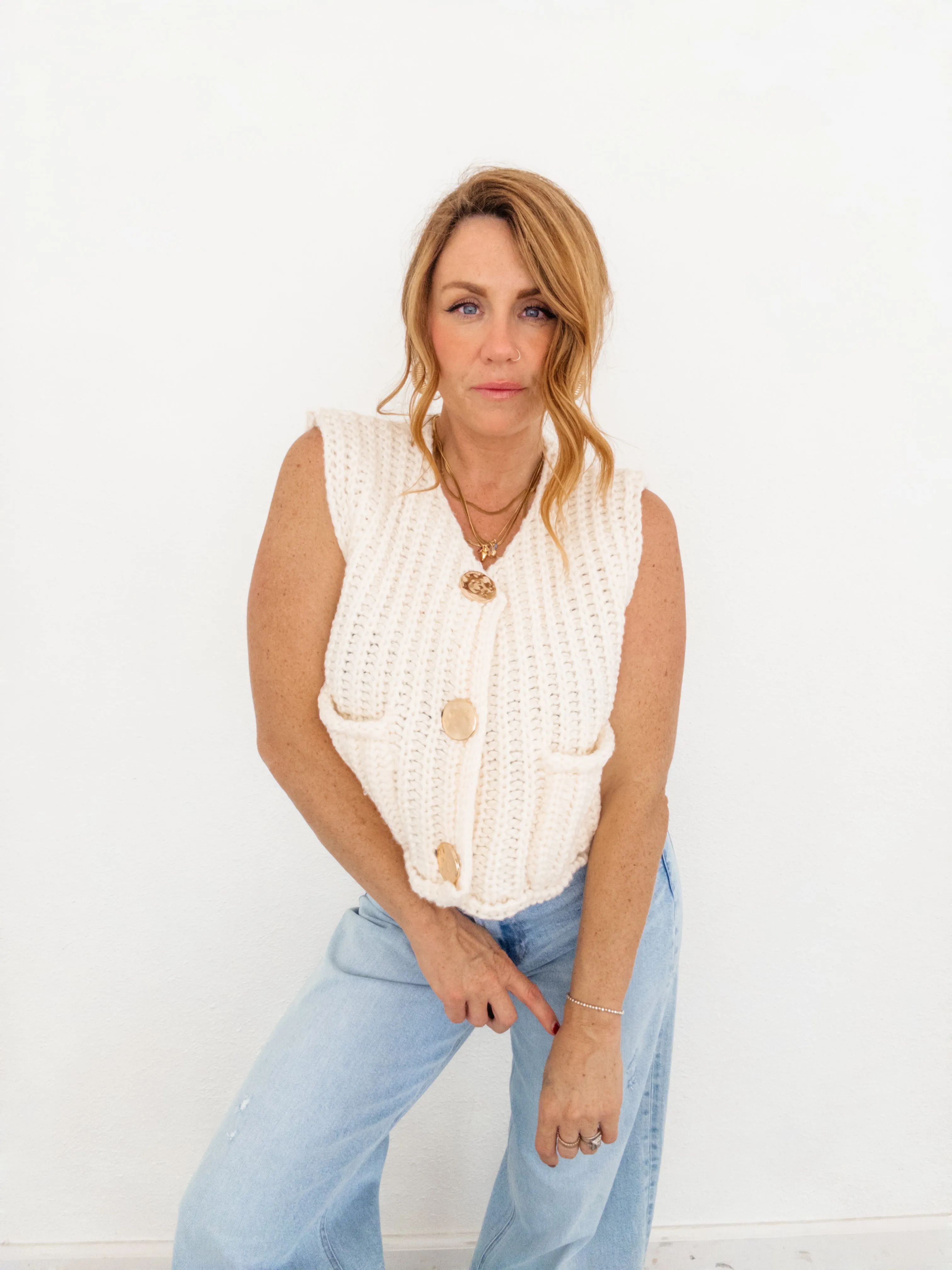Simply Lovely Crop Knit Vest