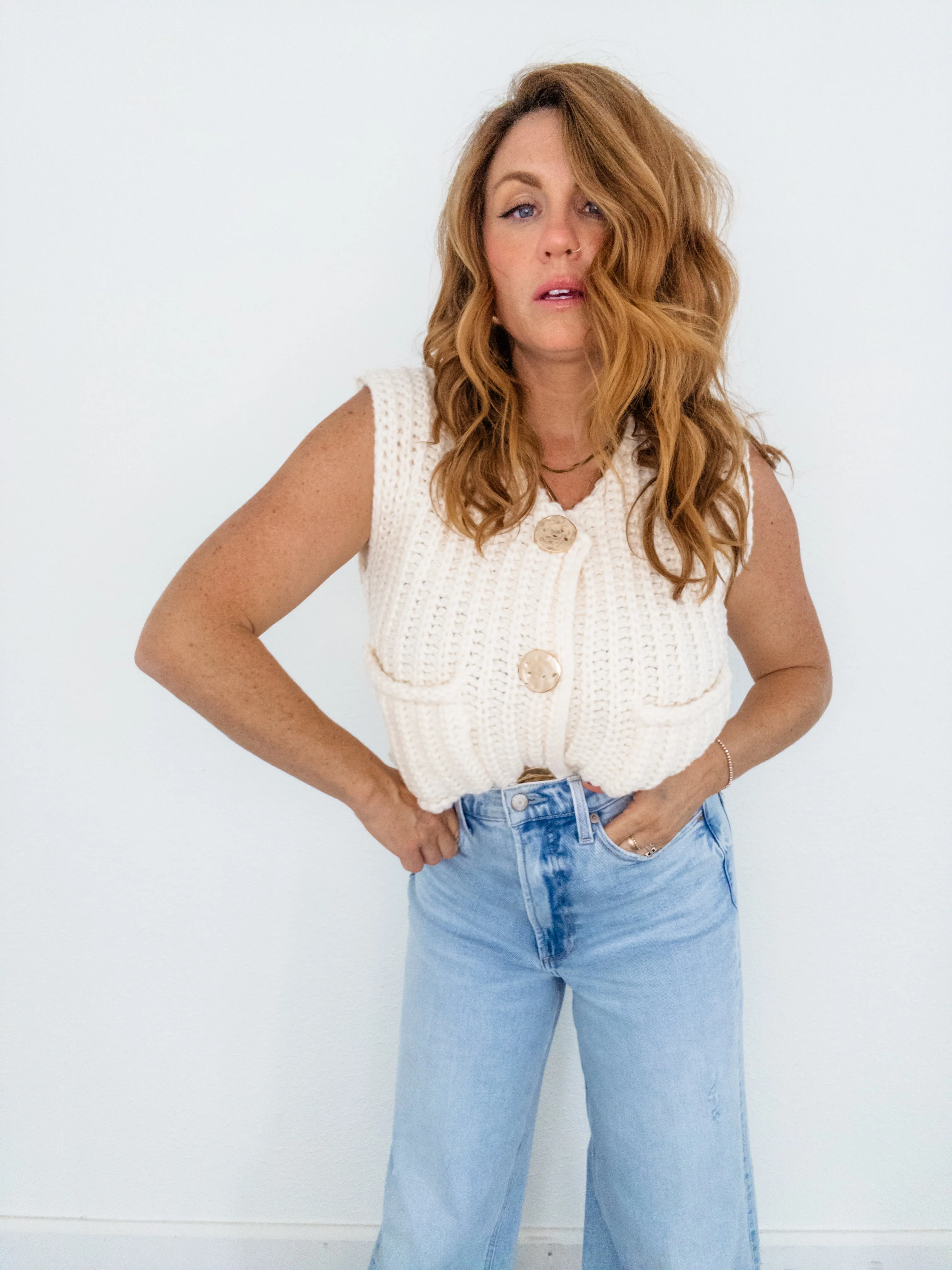 Simply Lovely Crop Knit Vest