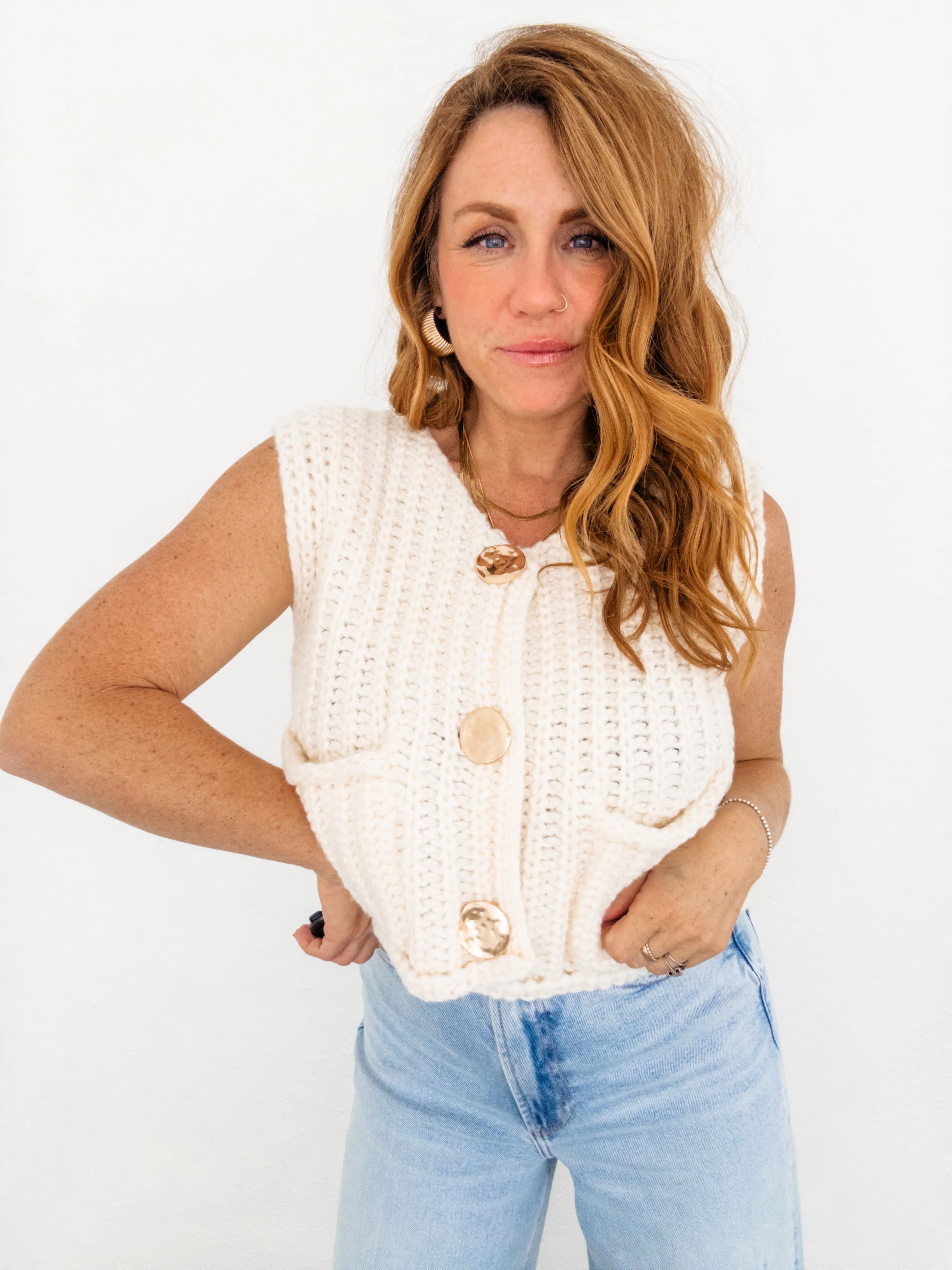 Simply Lovely Crop Knit Vest