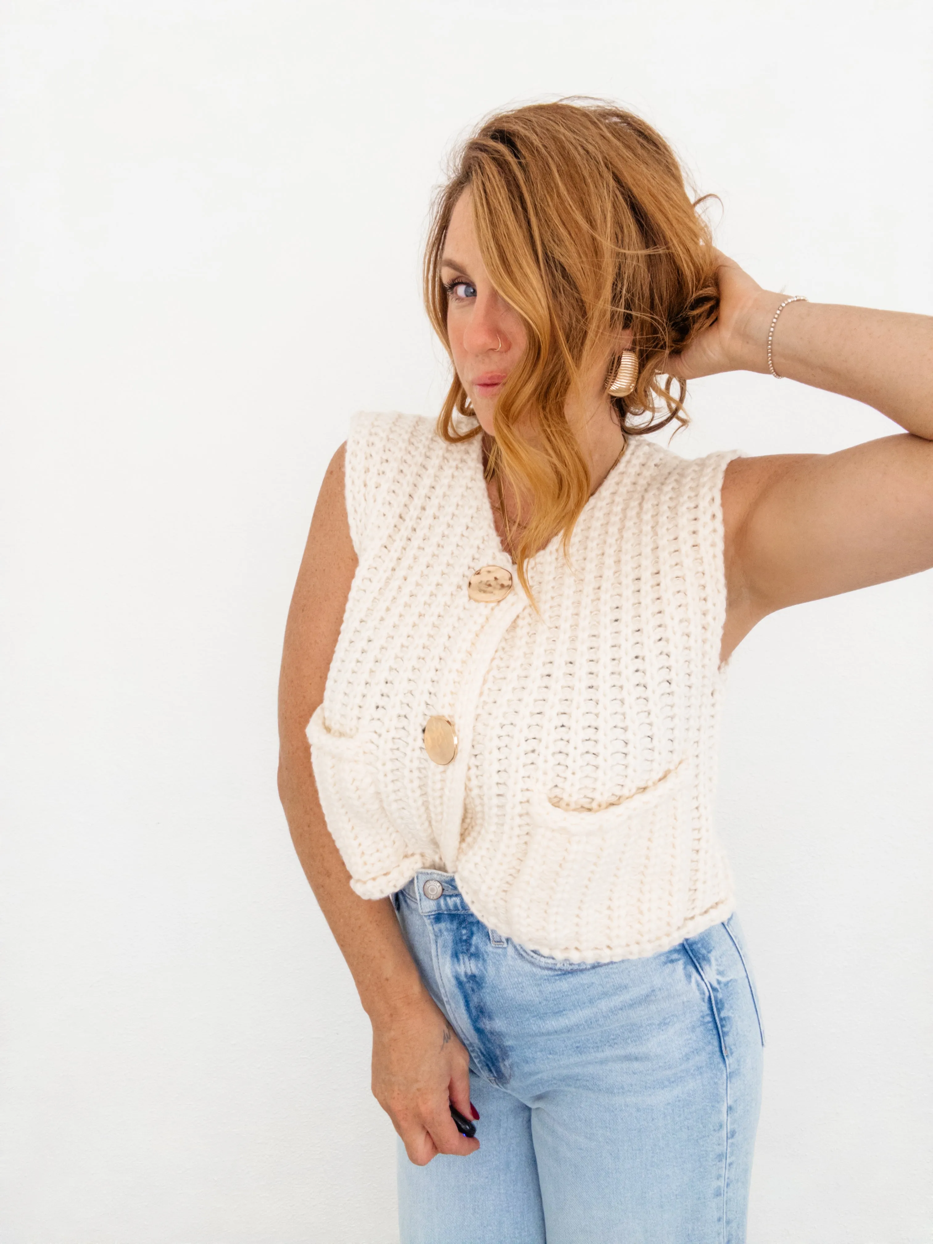 Simply Lovely Crop Knit Vest