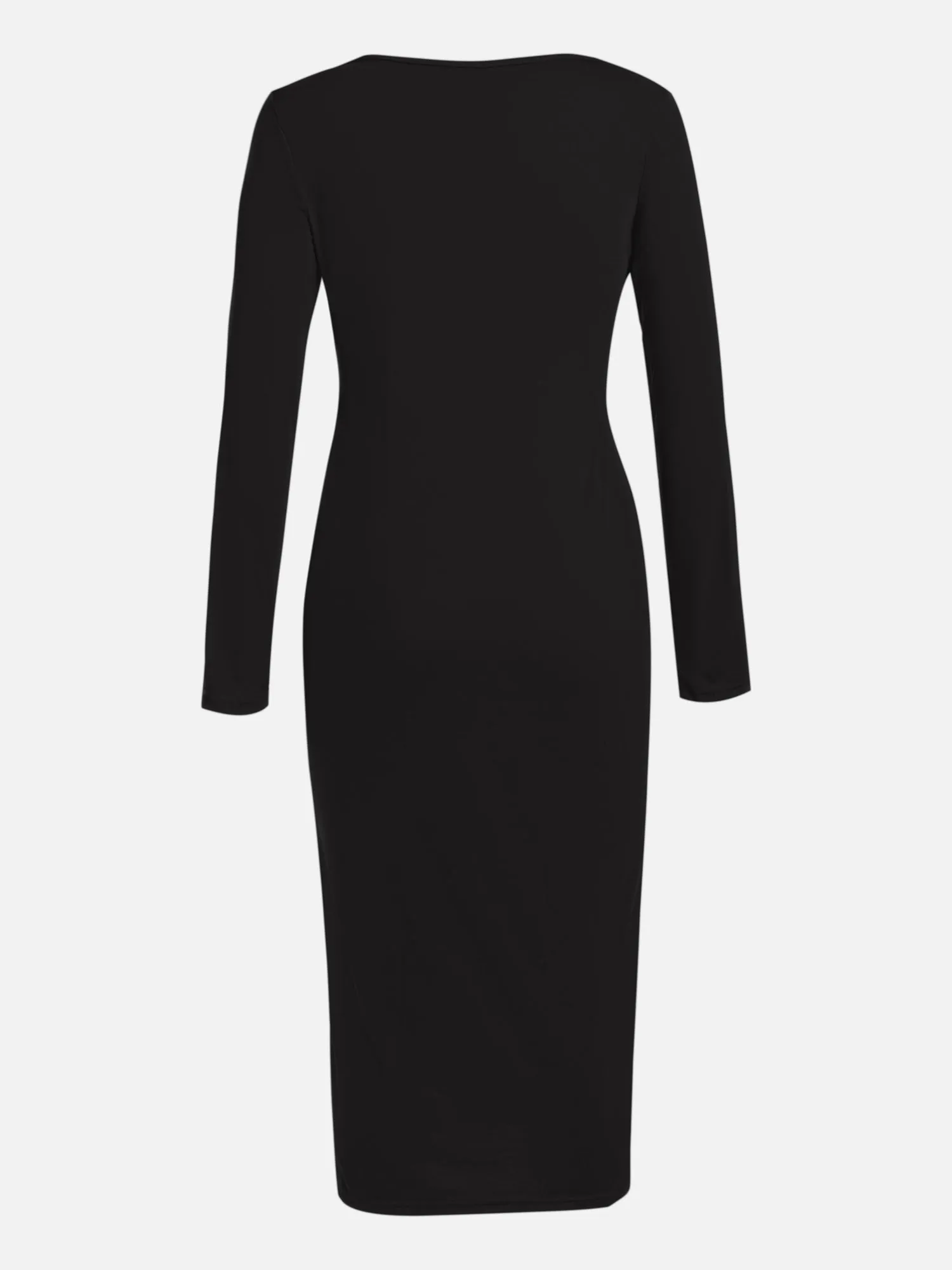 Streamlined V-neck Midi Dress