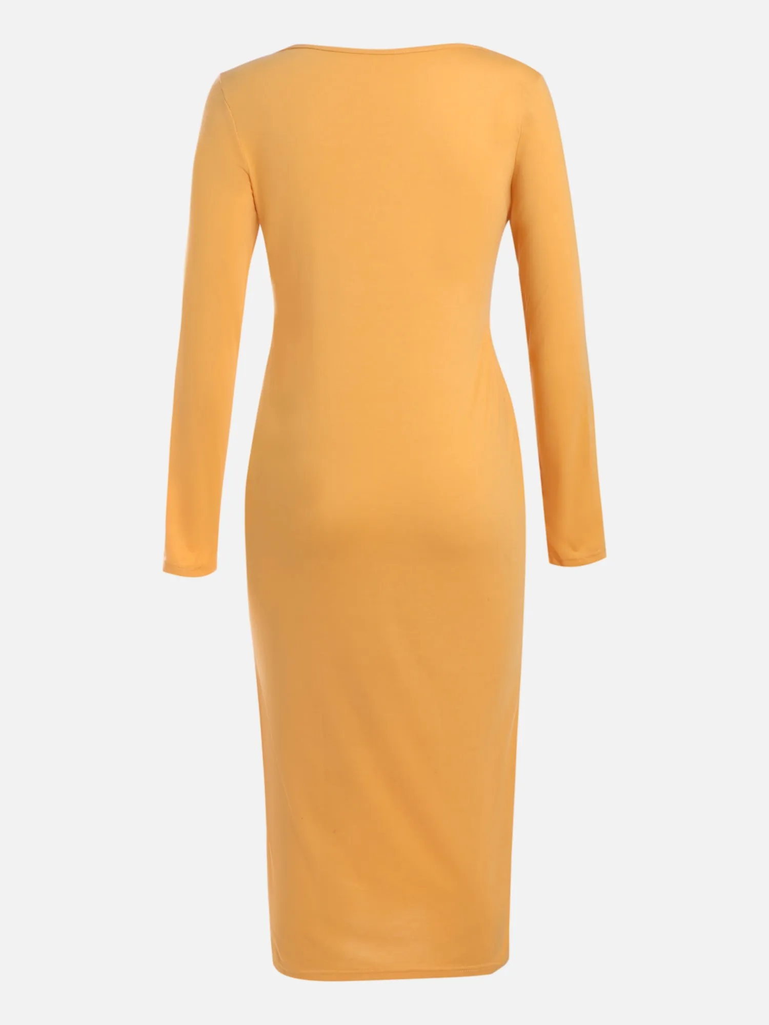 Streamlined V-neck Midi Dress