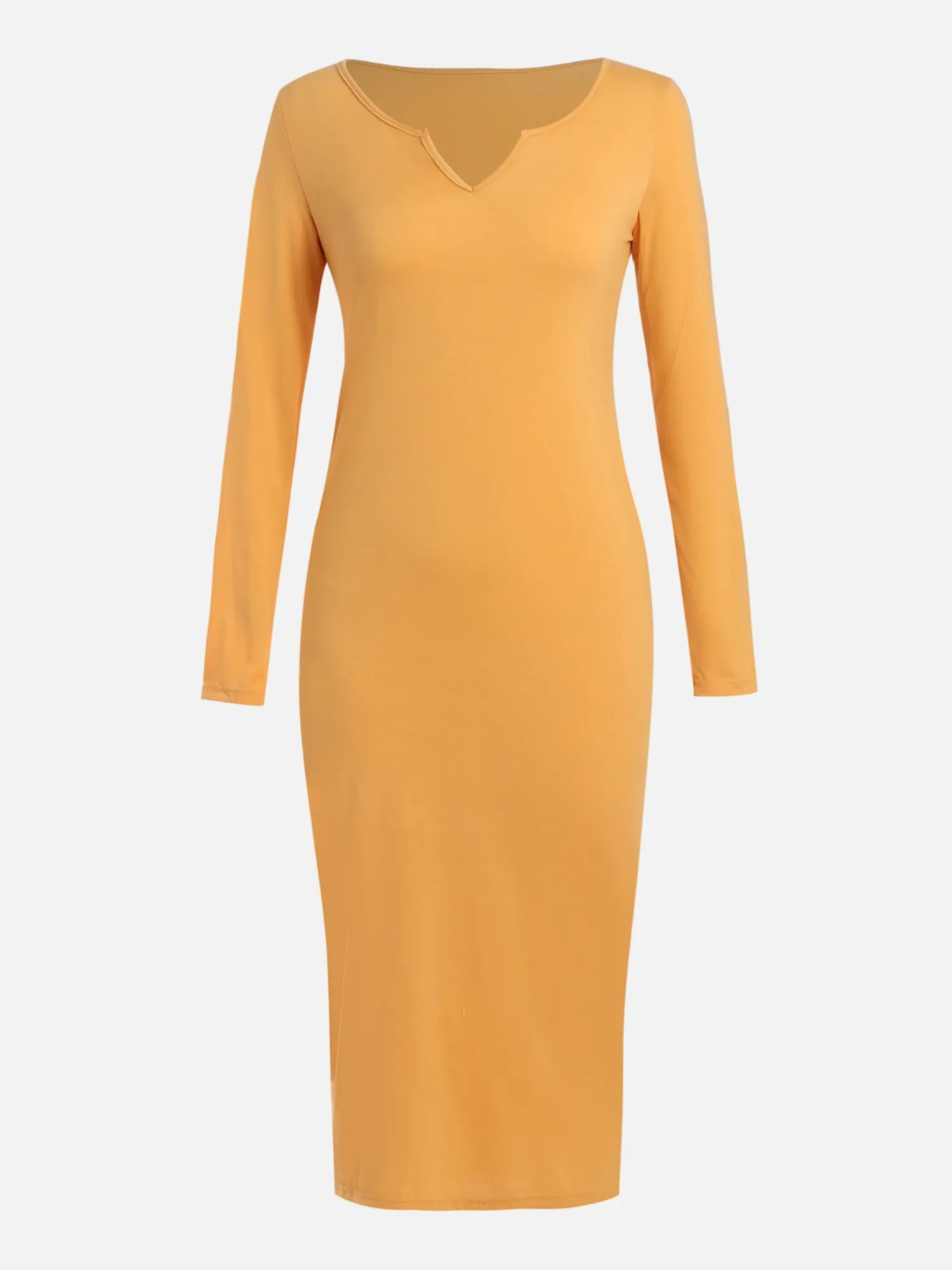 Streamlined V-neck Midi Dress