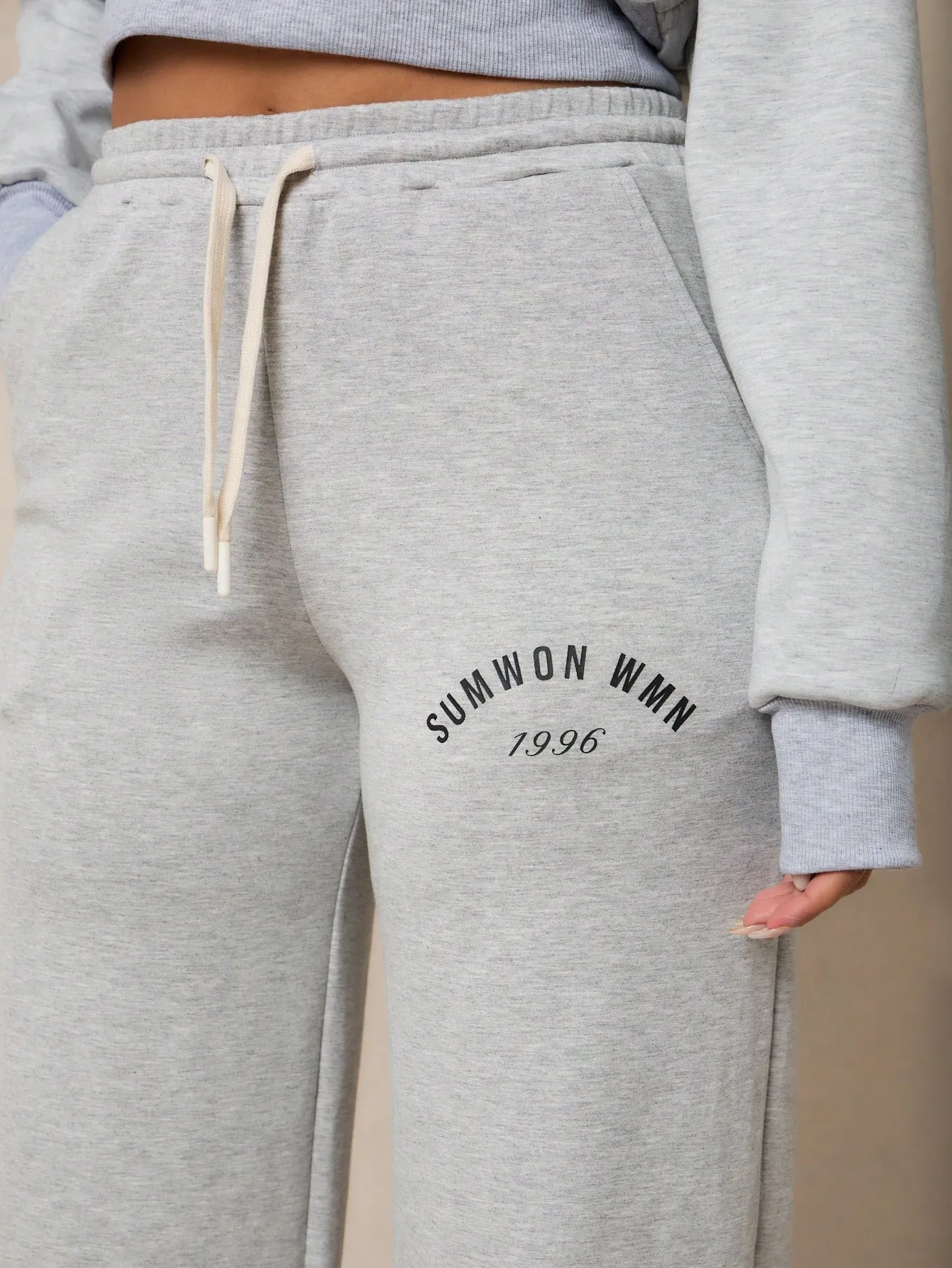SUMWON WOMEN Essential Straight Leg Sweatpants With Graphic Print