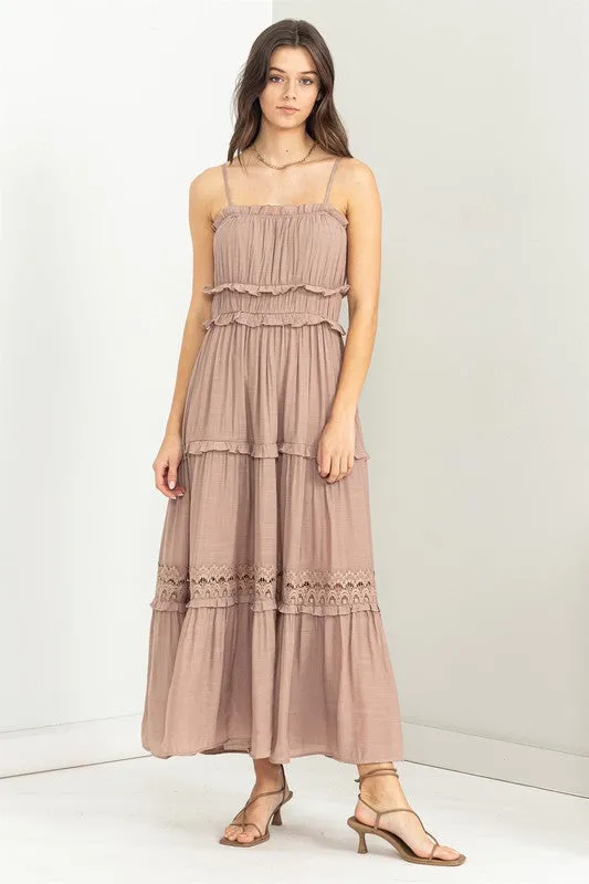 Taupe Forever Us Ruffle Tiered Maxi Dress
