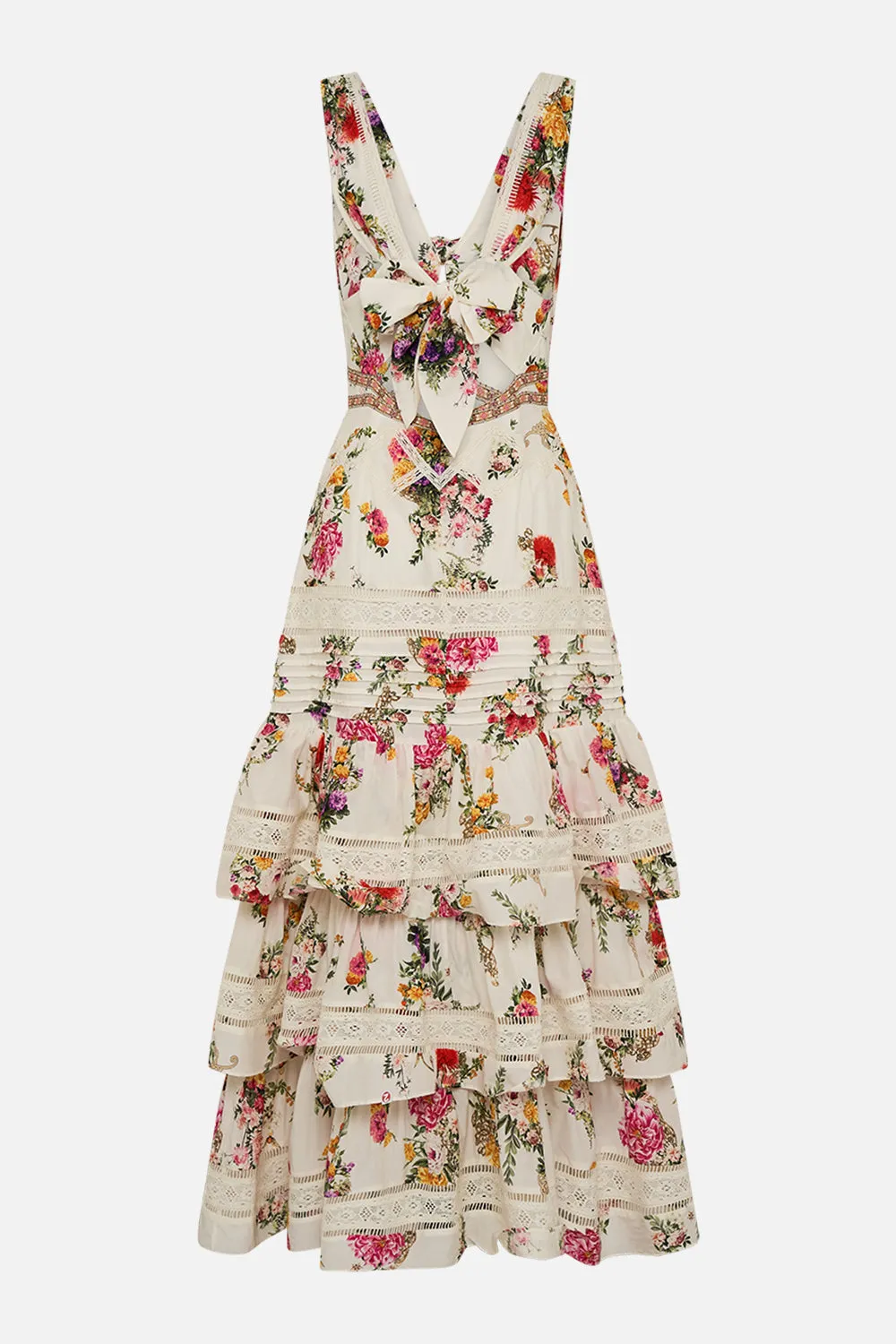 TIERED RUFFLE HEM DRESS EGYPTIAN ROSE