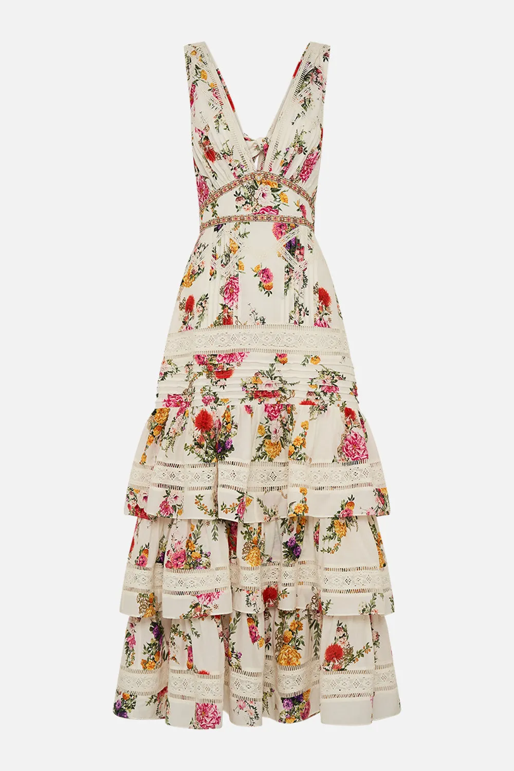 TIERED RUFFLE HEM DRESS EGYPTIAN ROSE