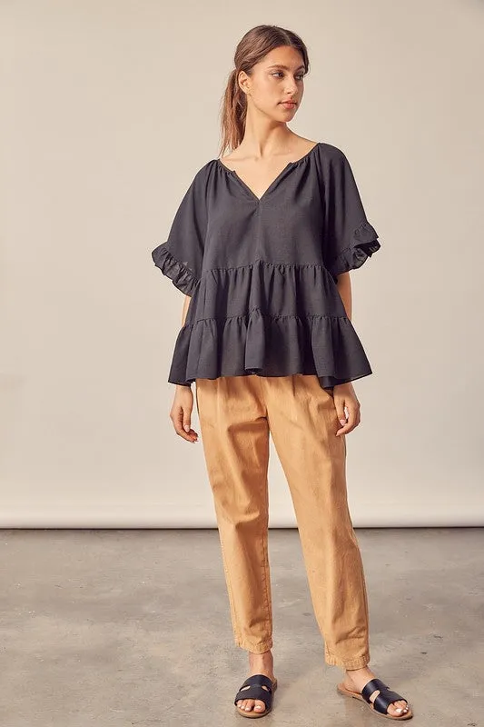 Tiered Ruffle Swing Top