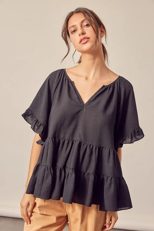 Tiered Ruffle Swing Top