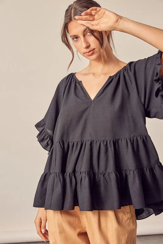 Tiered Ruffle Swing Top