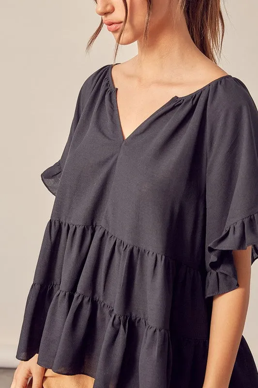 Tiered Ruffle Swing Top
