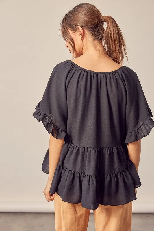 Tiered Ruffle Swing Top