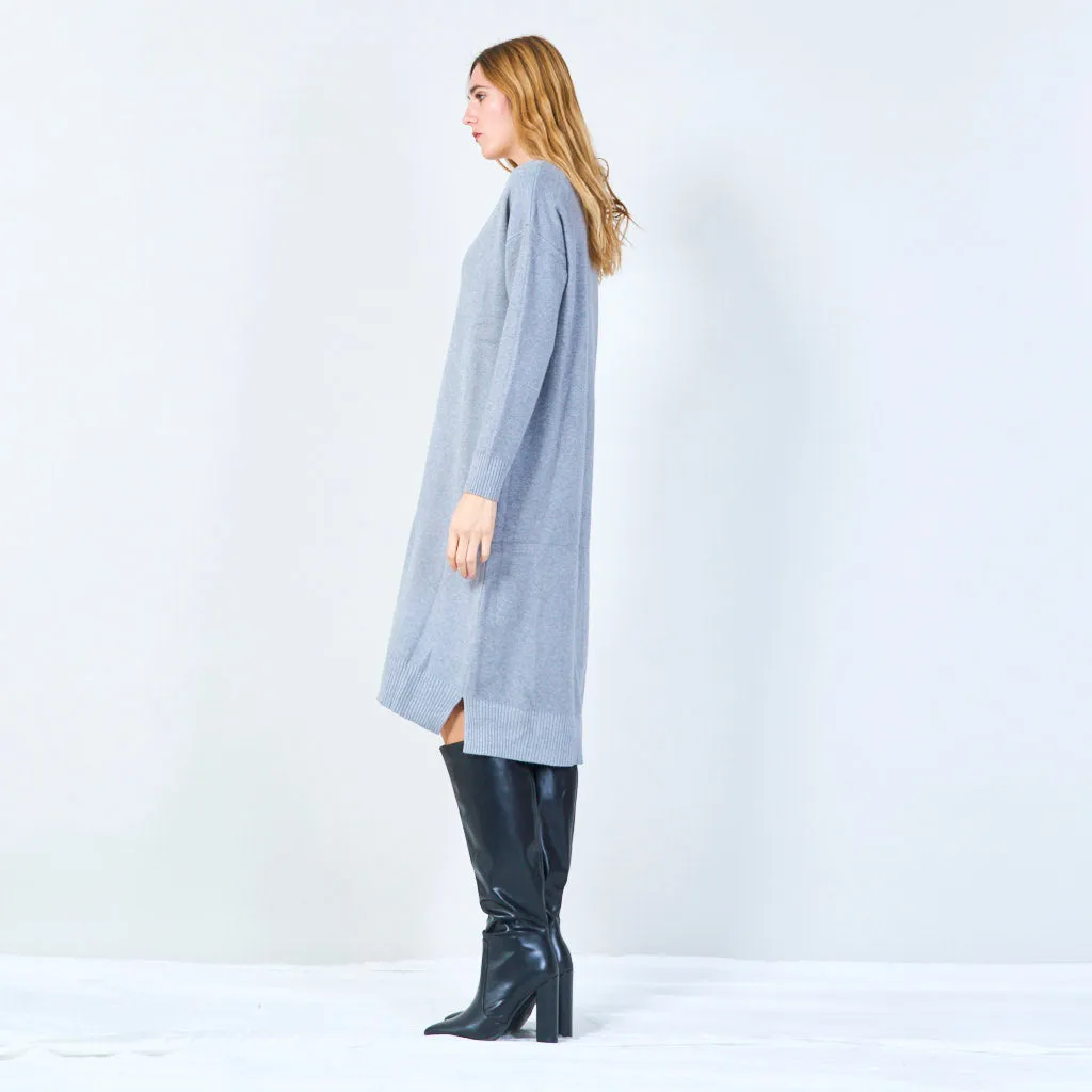 V-neck casual knit dress wholesale
