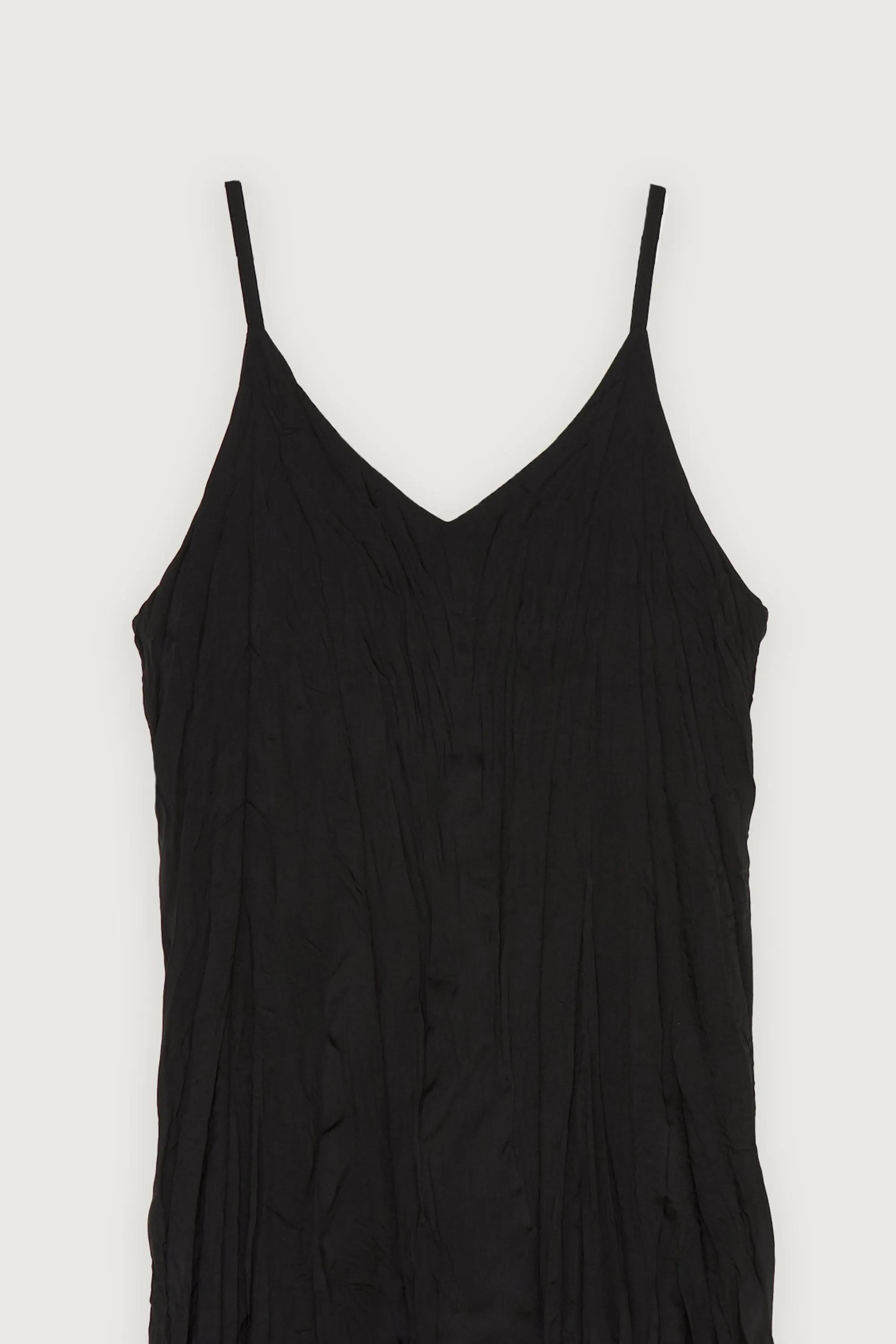 V-NECK CRINKLED MIDI DRESS