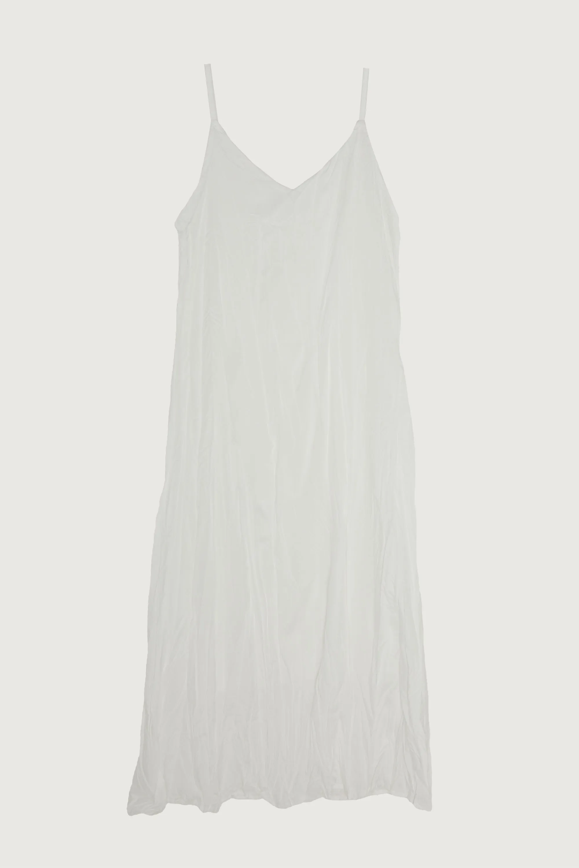 V-NECK CRINKLED MIDI DRESS