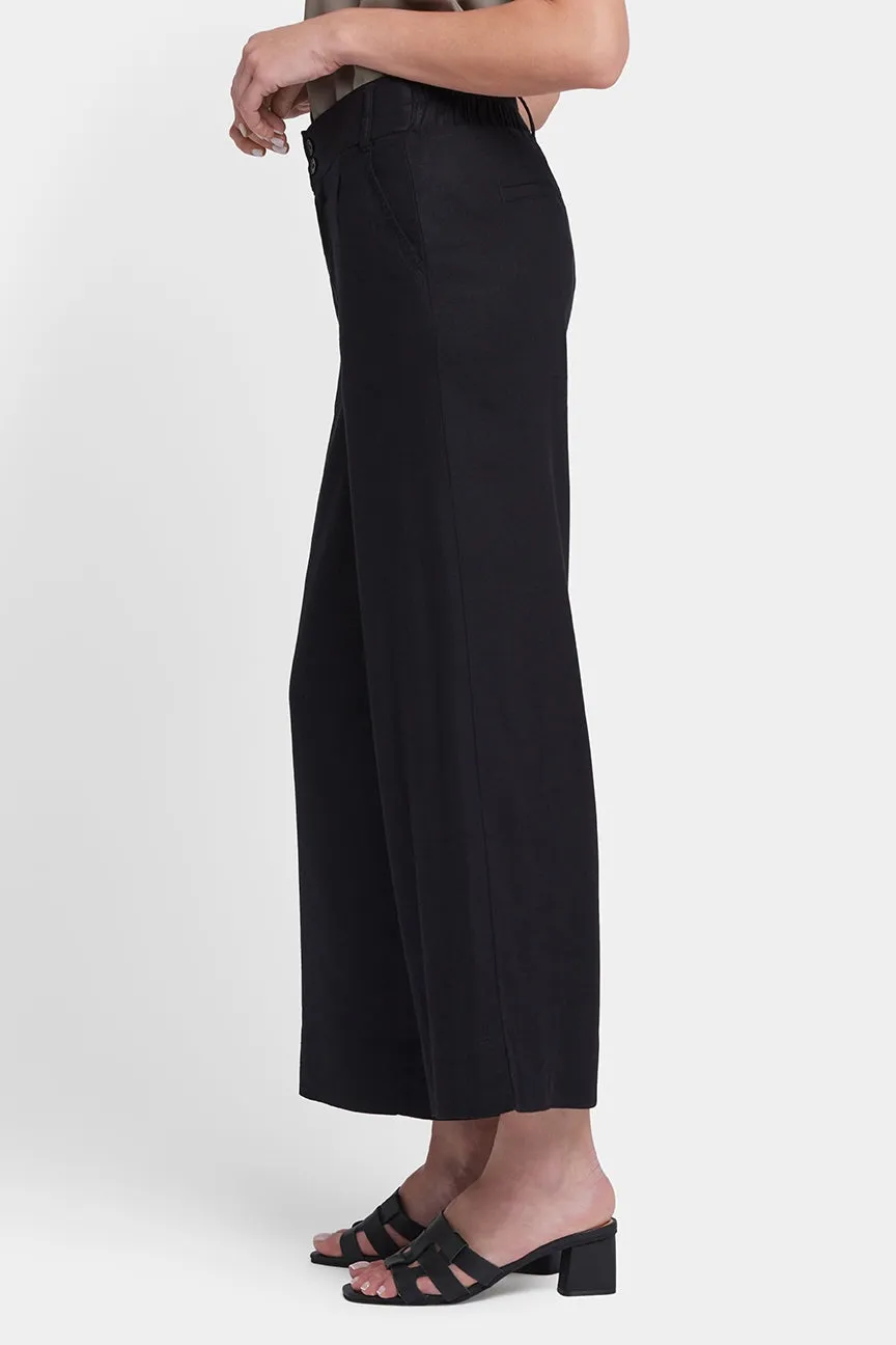 Waverly Trouser Pants In Stretch Linen With High Rise | Black