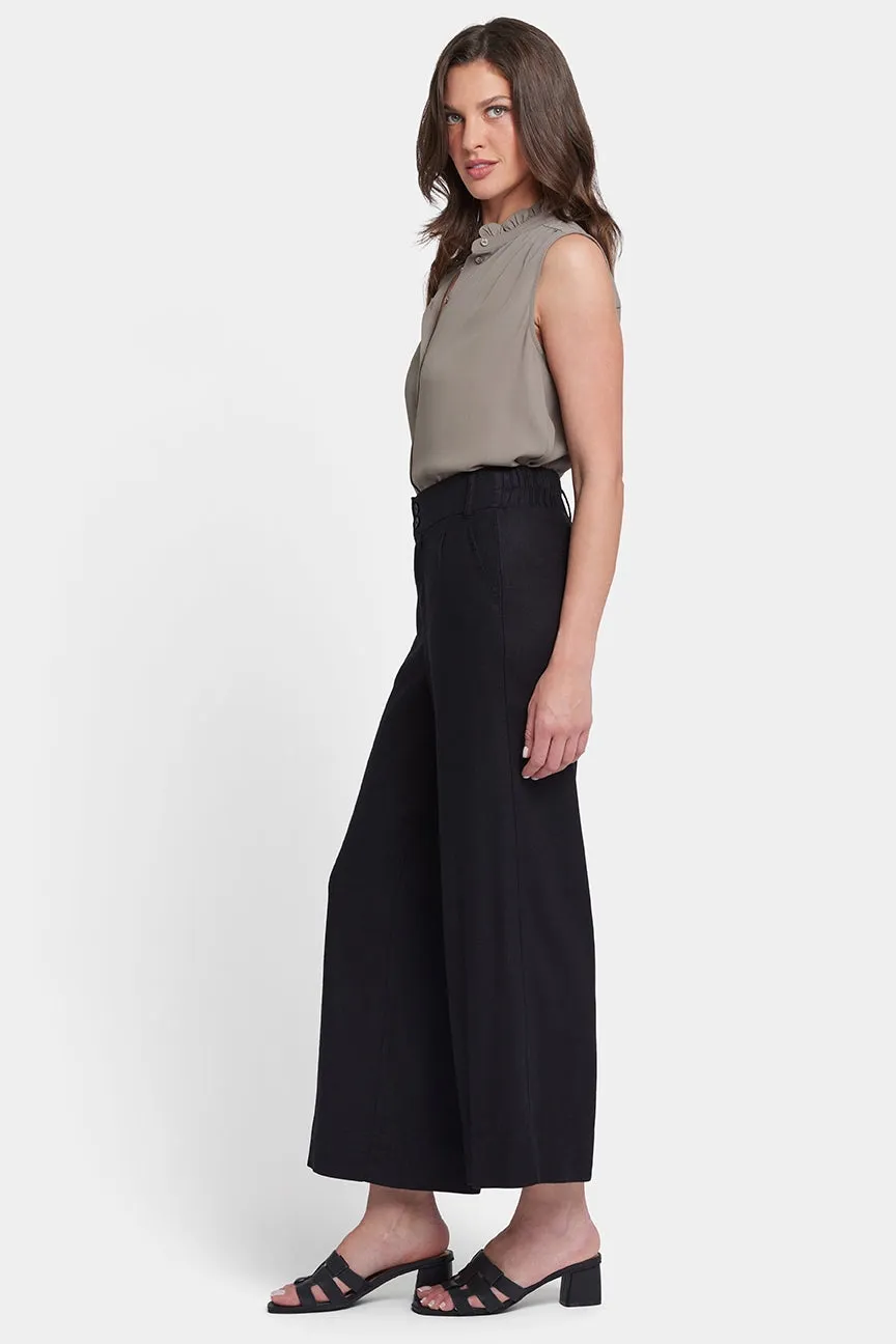 Waverly Trouser Pants In Stretch Linen With High Rise | Black
