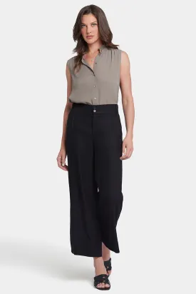 Waverly Trouser Pants In Stretch Linen With High Rise | Black