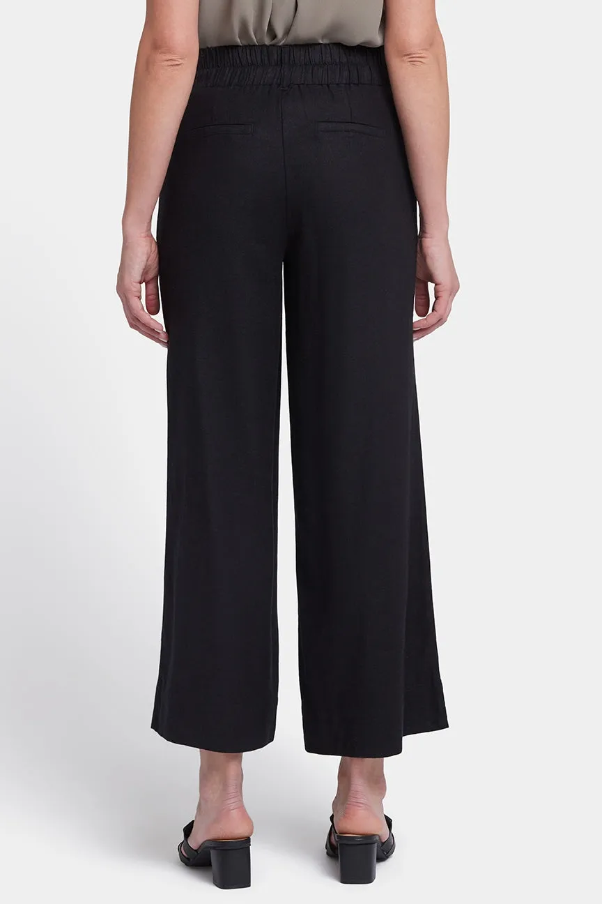 Waverly Trouser Pants In Stretch Linen With High Rise | Black