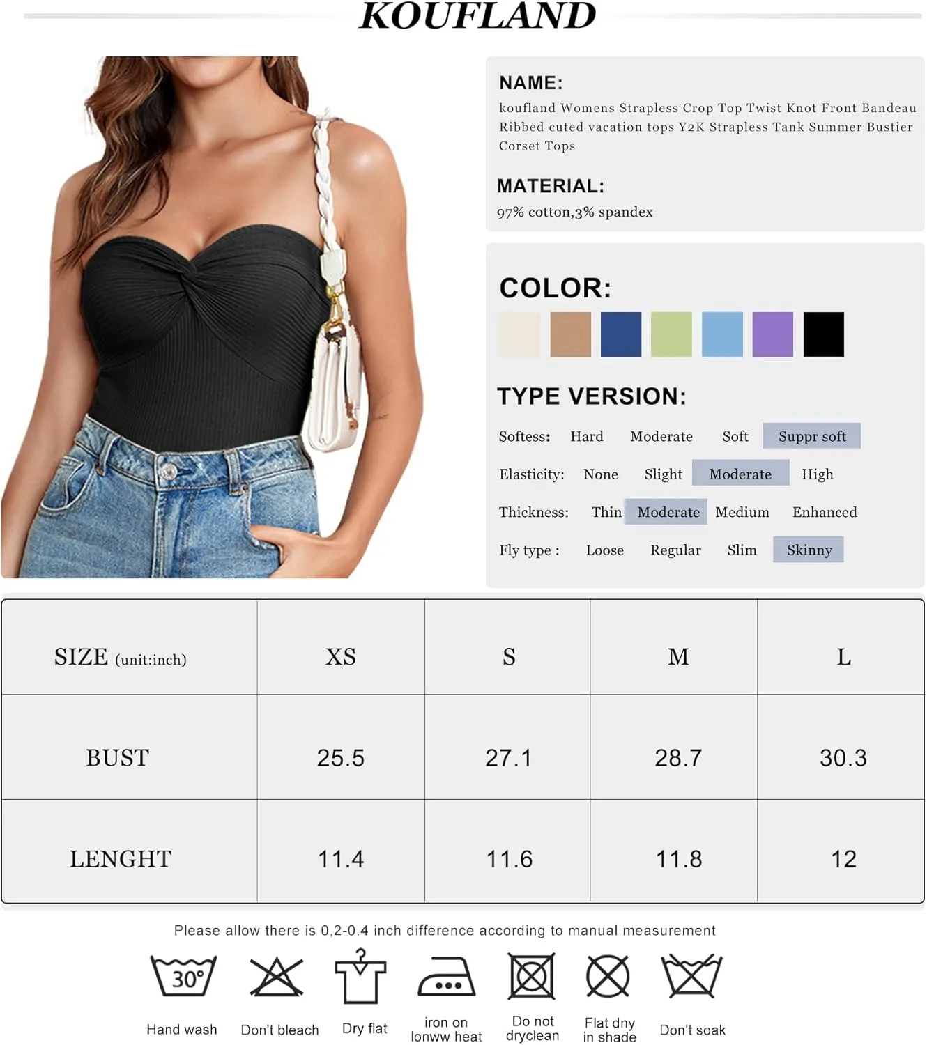 Womens Strapless Tube Tops Cute Knit Tank Top Sexy Ribbed Twisted Knot Front Sleeveless Backless Y2K Going Out Cami Tank Top